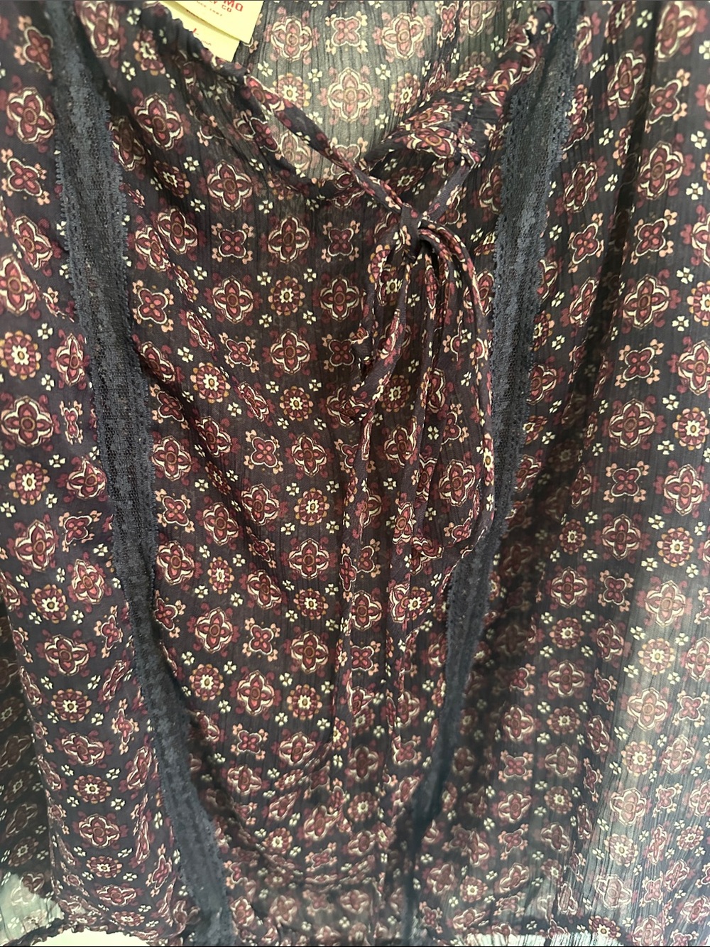 Mossimo Supply Co. Plum Floral Peasant Blouse - Picture 4 of 5
